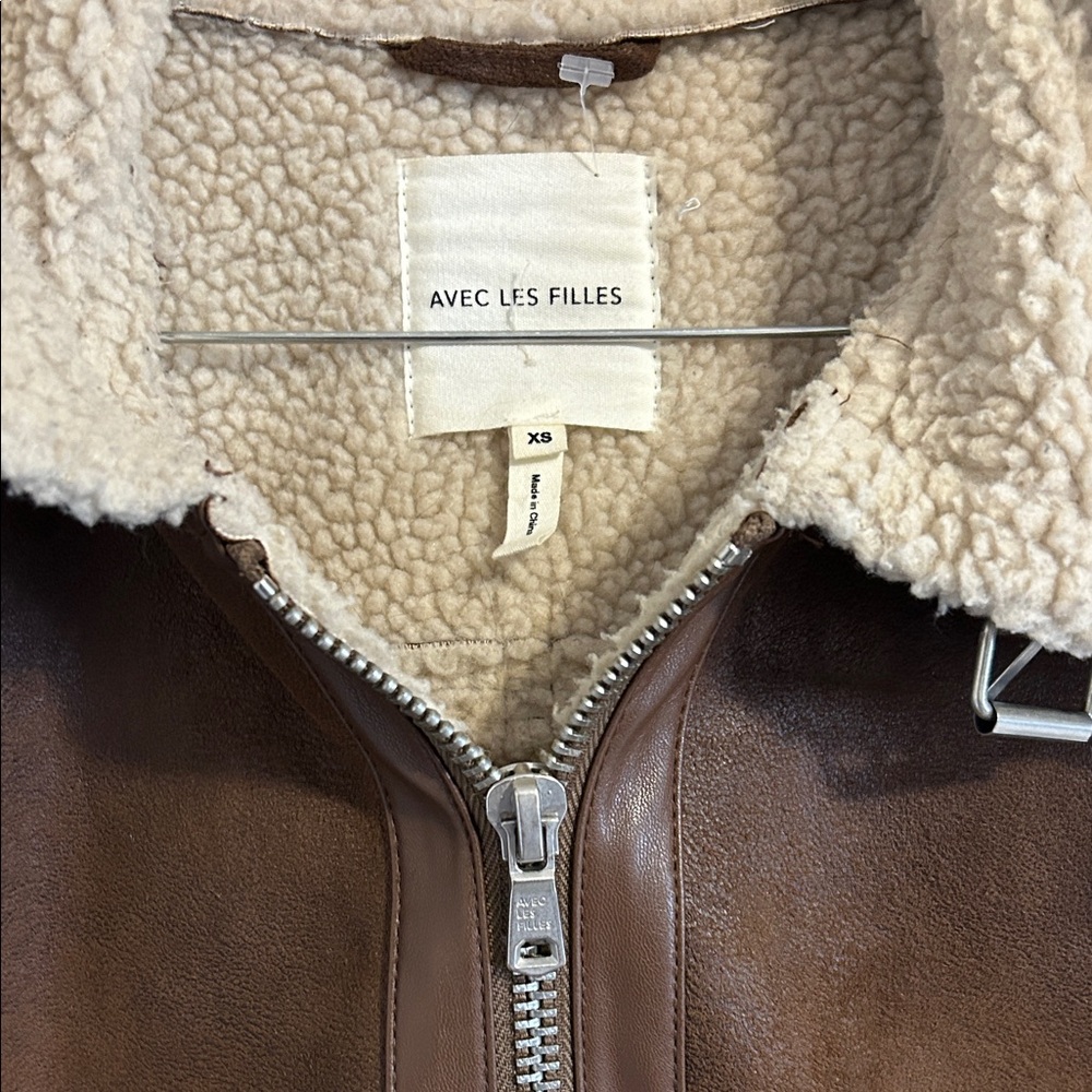 Avec Les Filles Brown Shearling coat - Picture 2 of 6